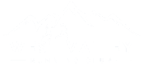 west valley running club logo with mountain and two runners
